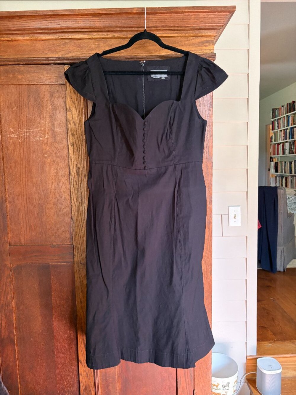 Size XL Petite - Anthropologie Cecily Fit and Flare Sweetheart Dress in Black